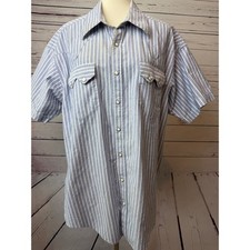 Rockmount Ranch Wear Western Shirt XL USA Striped Pearl Snap Vintage Mens 60s picture