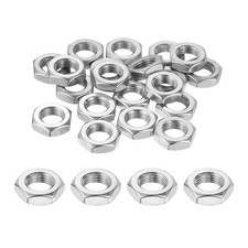 Meccanixity Stainless Steel Hex Lock Nuts, Silver, M10x1, 24 Pcs picture