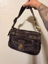 Coach Signature 65th Anniversary Legacy Shoulder Bag Chocolate Brown Turnlock picture