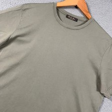 Loro Piana T-Shirt Men's Large L Sage Green Cotton Crew Neck Short Sleeve Italy picture