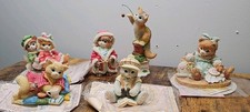 ​Vintage Calico Kittens Figurines Lot of 6 Priscilla Hillman Enesco VTG Cat picture