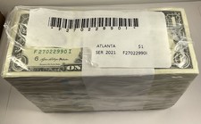 Uncirculated One Dollar Bill 2021 FI Block New Sequential Atlanta $1 Banknote picture