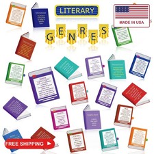 Junkin 29 Pcs Literary Genres Posters for Classroom Bulletin Board Set picture