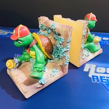 Vintage VTG Franklin the Turtle Bookends Kids Room Home Decor Resin GC No Breaks picture