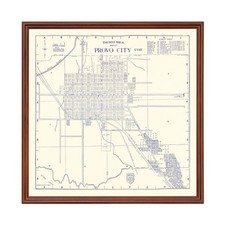 Old Map of Provo City, UT 1920 - Vintage Provo City Utah Art picture