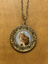 Vtg Catholic St. Anthony Pendant Necklace  picture