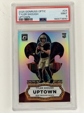 2025 Panini Donruss Optic Uptown Tyler Shough #24 Rookie PSA 9 Saints picture