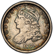 1835-P PCGS VF35 Capped Bust Dime | Rainbow Rim Toning | 40th Anniversary Label picture