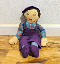 Vintage Handmade Cloth Rag Doll Stuffed With Stockings picture
