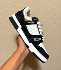other? Men’s Black/White Monogram Leather Low Top Lace-Up Sneakers picture