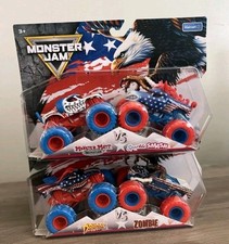 2026 Spin Master Set of 4 Stars & Stripes MONSTER JAM Dragon Zombie Mutt Sparkle picture