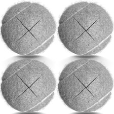4 Pack Gray Walker Tennis Balls Pre Cut Felt Glide Covers for Floor Protection picture