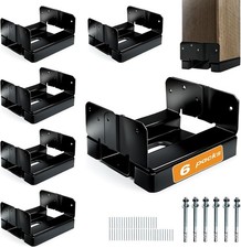 6PCS 6x6 Post Base for Concrete Heavy Duty Black E-Coated 6x6 Post Bracket An picture