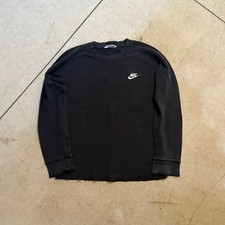 Vintage Y2K Nike Waffle Thermal Shirt XL Black Gray Tag Embroidered Swoosh picture