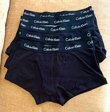 Calvin Klein Men’s Boxer Briefs Black Solid Jersey Cotton Blend Size L Lot 5 picture