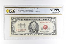 1966 $100 US Legal Tender Note Fr#1550 About Unc 53 PPQ PCGS *4983 picture