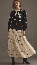 Anthropologie Never Fully Dressed Monika Bow Midi Maxi Skirt Tulle Ivory 2 NEW picture