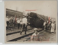 CRANFORD NJ ORIGINAL PHOTO TRAIN WRECK VINTAGE 8X10 INCH RAILROAD 1924 picture