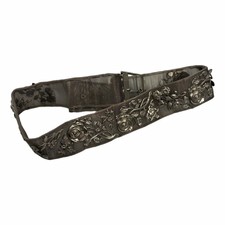 Helmut Lang 1990's Grey Silver Tone Floral Embellished Belt One Size picture