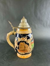 Vintage 5” Marzi & Remy German Stein Pewter Lid Mold#3046 Hand Painted No chips picture