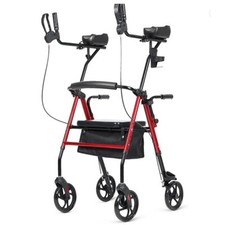 NEW Deluxe OEM ELENKER Folding Upright Rollator Walker Medical Aid 4 Wheel Chair picture