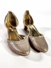 Steve Madden Pretty Gold Mesh Ankle Strap Heels picture