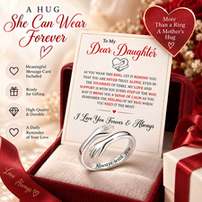 To My Daughter Hug Ring For Hope Rings, Inspirational Stainless Steel Engarved W picture