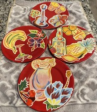 Set of 4 Ambiance Hot Topic App/Luncheon Plates By Nanette Vacher CERP2-655 picture