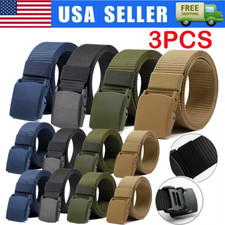 3xMen's Plastic Cam Buckle Nylon Canvas Tactical Waistband Webbing Military Belt picture