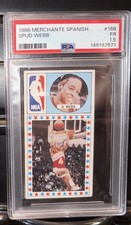 1986 Converse Merchante Spanish - Spud Webb #166 (RC) Rookie PSA 1.5 picture