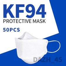 50 Pcs White KF94 Protective 4 Layer Face Mask Disposable Adult Face Cover picture