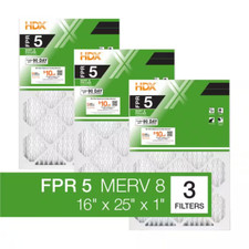 16 x 25 x 1 Standard Pleated Air Filter FPR 5, 3-Pack, Air Filters Replacement picture