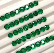 Natural Colombia Green Emerald 4 MM Round 25 Pcs Lot Certified Loose Gemstone picture