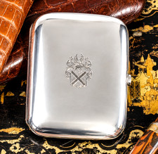 Fantastic Antique Chinese Export 900 Silver Cigarette Case Tobacciana Armorial picture