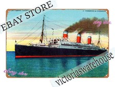 1923 SS Leviathan Steamer Steam Ship Oceanliner Gigantic Leviathan Tin Sign picture