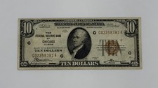 1929 $10 National-Federal Reserve Chicago Ten Dollar Bill YOU GRADE picture