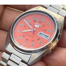 Vintage Seiko 5 7009-3101 Automatic Thai Numeral Orange Dial Watch 37mm picture
