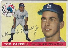 1955 TOPPS - #158 TOMMY CARROLL (YANKEES) GREAT CARD picture