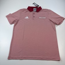 NEW Adidas Indiana Hoosiers Polo Shirt Mens Medium Red Striped Lightweight NCAA picture