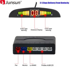 USA Car Reverse Parking Sensor Rear 4 Sensors LCD Display Audio Buzzer Alarm Kit picture