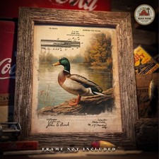 Vintage Duck Hunting Call Patent Art Print Mallard Duck Decoy Cabin Wall Decor picture