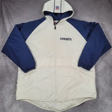 Vintage Dallas Cowboys Jacket Mens Large White Parka NFL Football Nike Team picture
