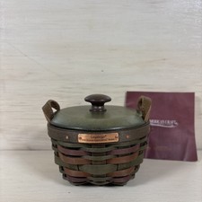 Longaberger 2008 Hostess Appreciation Basket 4” American Craft W/Lid Green picture