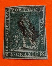 Italian Ancient States. Toscano 1851.WMK 4crazisGreen 💚 Used (2701-9) picture