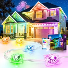 200FT Permanent Outdoor Lights for House,Christmas Halloween RGB+IC Lights picture
