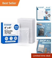 Durable 2 Mil Clear Reclosable Zip Bags - 1000 Count for Storage & Mailing picture