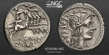 Roman Republic M. Porcius Laeca NGC Ch XF 5/5 3/5 - STUNNING ROMAN COIN 74 picture