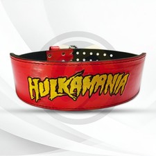 Hulkamania Weight Lifting Belt Red Leather Hulk Hogan Weight Belt All Sizes picture