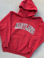 Vintage 80’s Maryland Terrapins Hoodie Sweatshirt Discus Athletic Large Ncaa picture