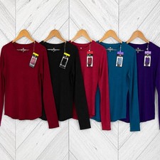 Seg'ments 100% Merino Wool Womens Long Sleeve Base Layer Tee Top Shirt NEW NWT picture